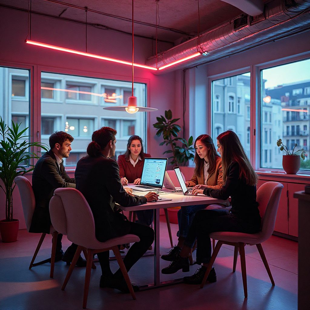 Echipa RoAI Hub în timpul unei sesiuni de strategie