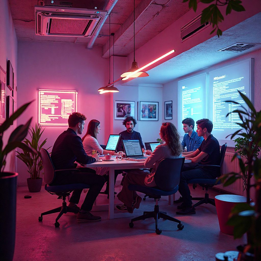 Sesiune de brainstorming într-un startup AI din Sibiu