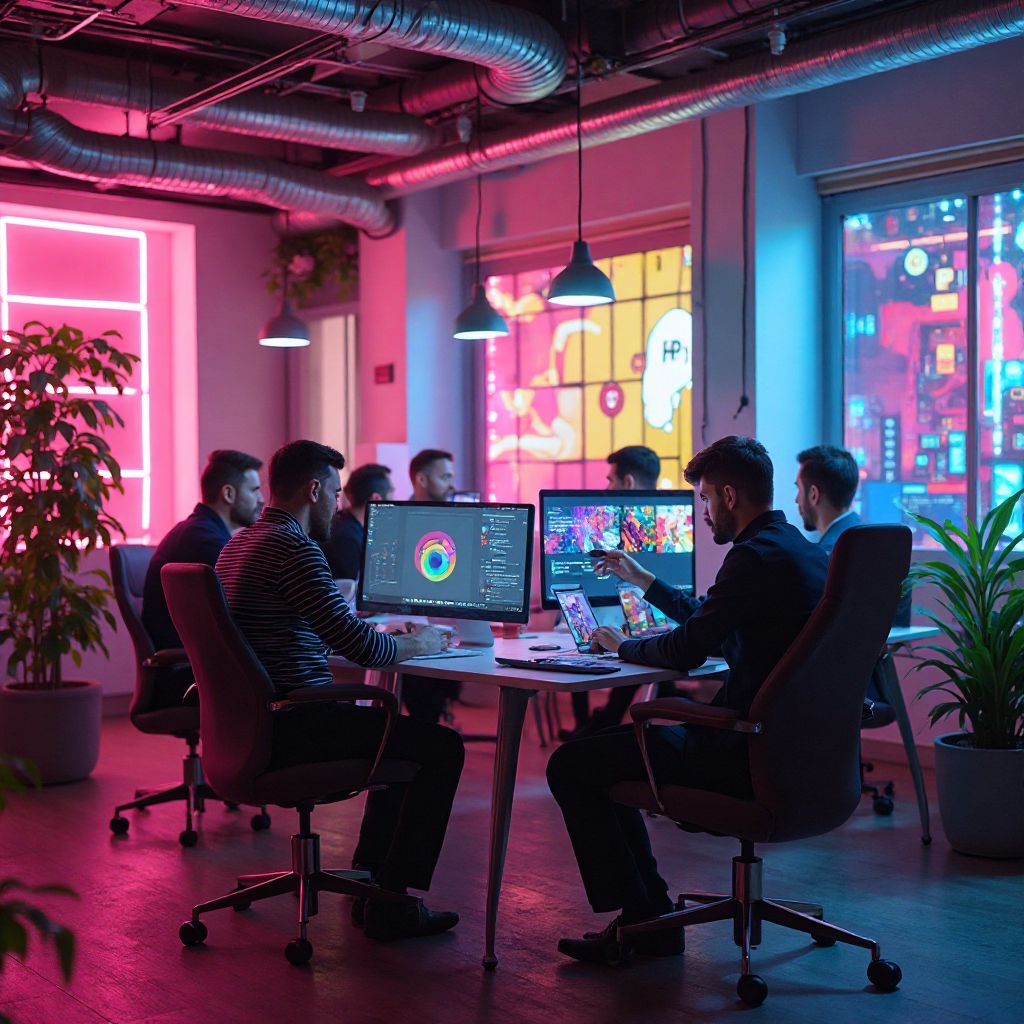 Echipa noastră de experți AI colaborând